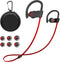 Red Bluetooth Headphones - Wireless Earbuds with Mic, 16H Playtime, IPX7 Waterproof, Stereo Sound for Sports & Workouts.