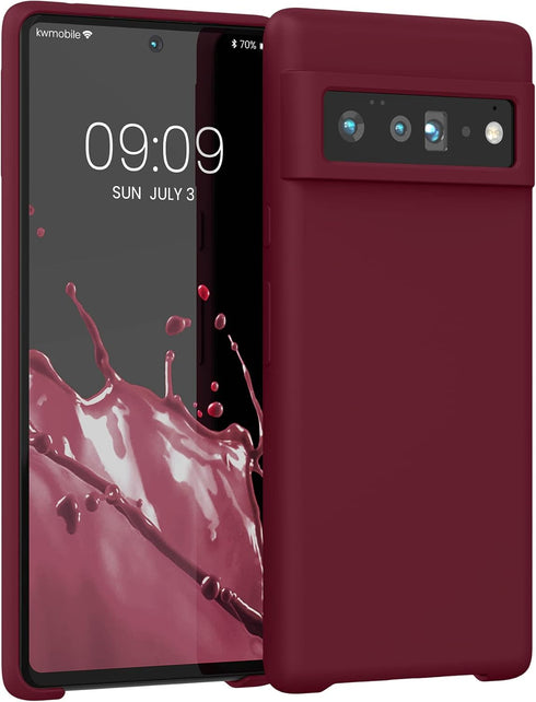 kwmobile TPU Silicone Case Compatible with Google Pixel 6 Pro - Soft Finish Phone Cover in Rhubarb Red