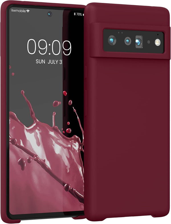 kwmobile TPU Silicone Case Compatible with Google Pixel 6 Pro - Soft Finish Phone Cover in Rhubarb Red