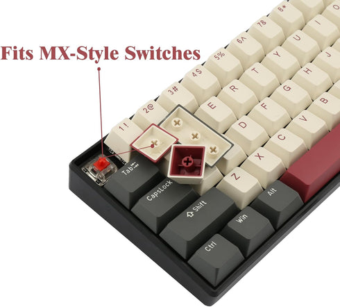 Happy Balls PBT Doubleshot Keycaps, Cherry Profile Key Caps for 61/68/75/81/84/87/98/104/108 MX Switches Mechanical