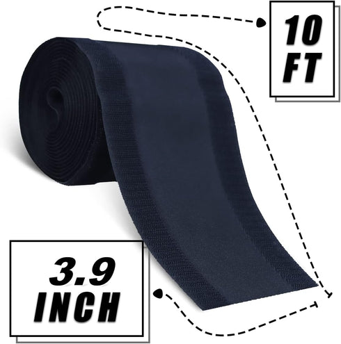 2 Pcs Black Floor Cord Cover for Office Carpet Wire Management, Under Desk Cable Grip Strip (3.9 Width X 10 Length)