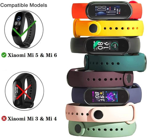 LeongLzt Replacement Straps for Xiaomi Mi 5/6/7 & Amazfit Band 5/6 - Soft, Flexible Silicone for Men & Women