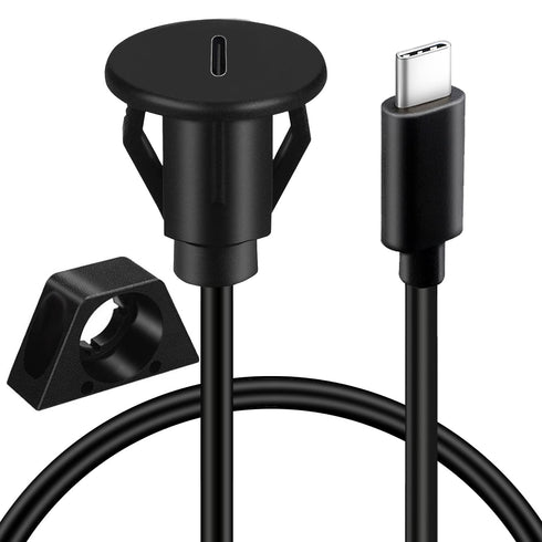 BATIGE 3/4" Round Hole Small Type C 3.1 Car Flush Mount Cable
