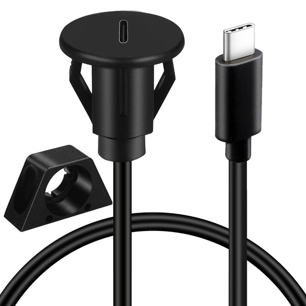 BATIGE 3/4" Round Hole Small Type C 3.1 Car Flush Mount Cable