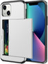 SAMONPOW iPhone 13 Case with Card Holder, Dual Layer Hybrid Wallet Case, Heavy Duty Shockproof Protection for 6.1 inch