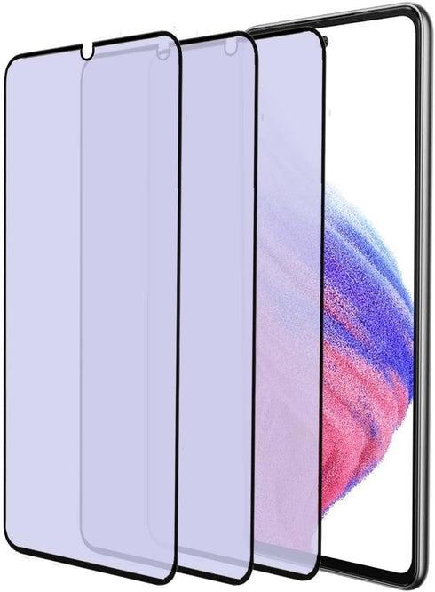 3 Pack Anti Blue Light Tempered Glass Screen Protector Compatible with Samsung Galaxy A53/A52/A51, 9H Hardness HD Film