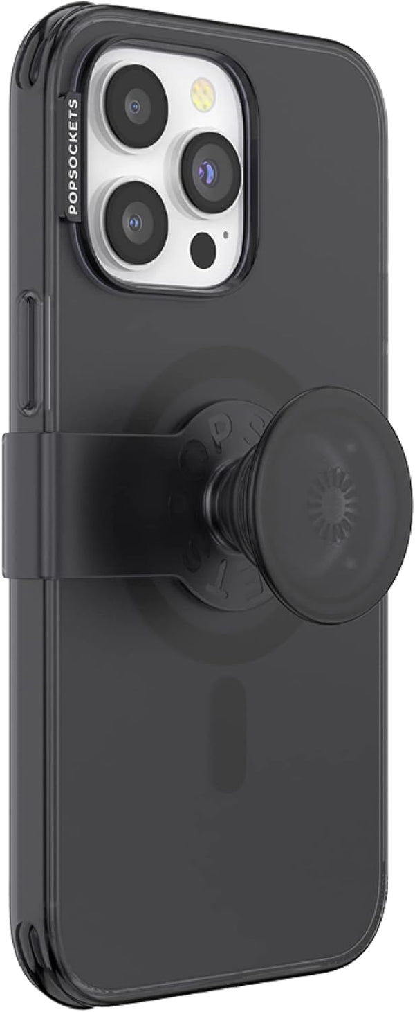 PopSockets iPhone 14 Pro Max Case with Phone Grip, Slide Compatible with MagSafe and Wireless Charging - Black