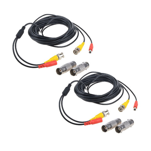 Flashmen 2-Pack 25ft HD Video Power Security Camera Cables Pre-Made All-in-One Extension