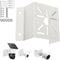 Exterior Wall Corner Mount Bracket for Surveillance Systems, Corner Holder for Security Cameras, White