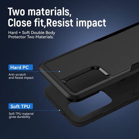Samsung Galaxy S20 Plus Case - Heavy-Duty Shockproof, Military Grade Drop Tested with HD Screen Protector, Black.