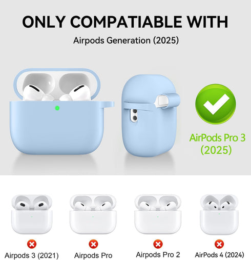 Matekxy 3 2025 Pro3 Commuters for Airpods Pro Case Cute - for Airpod Generation Soft Silicone Cover with Lanyard