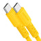 4 ft Yellow USB C Charger Cable, 100W Fast Charging, Silicone USB C to USB C for Samsung Galaxy, Pixel, Xiaomi, PS5