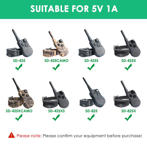 Replacement Charger Cable Compatible with SportDOG SD-425 SD-425S SD-425CAMO SD-825 Remote Trainer Power Cord Adapter