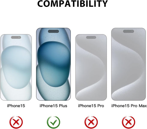 ZUSLAB Screen Protector Compatible with Apple iPhone 15 Plus 6.7 Inches 2023,?Anti Blue Light? Tempered Glass Film,?2 Pack??Full Coverage? Easy Installation Anti-Scratch 9H HD Filter Cover