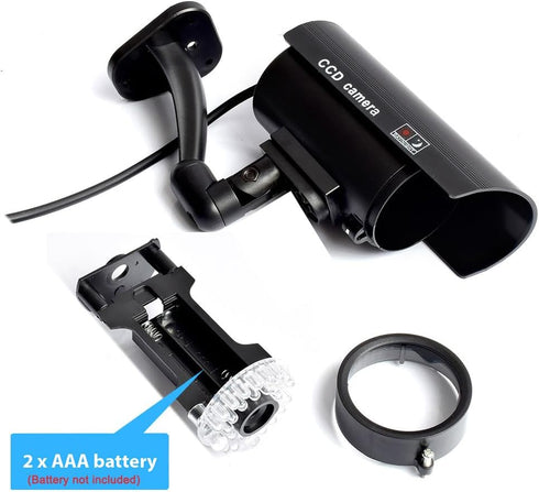 Saikiot Fake Security Camera with Realistic Red Flashing Lights and Warning Sticker for Indoor Outdoor Protection