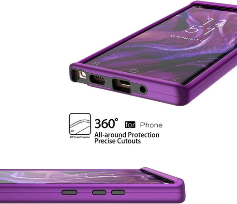 WeLoveCase 3 in 1 Galaxy Note 20 Ultra Case, Heavy Duty Protection, Hybrid Shockproof TPU Bumper, Purple
