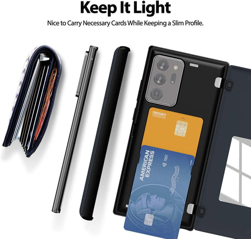 GOOSPERY Card Holder Wallet Case for Samsung Galaxy Note 20 Ultra 6.9"(2020), Midnight Blue, Magnetic Closure