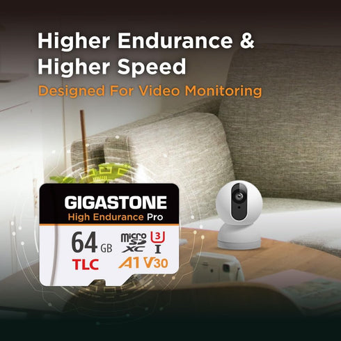 Gigastone 5 64GB 95MB/s, A1 V30 U3 Yrs Free Data RecoveryDash Cam Micro SD Card, TLC High Endurance Pro, Speed Up