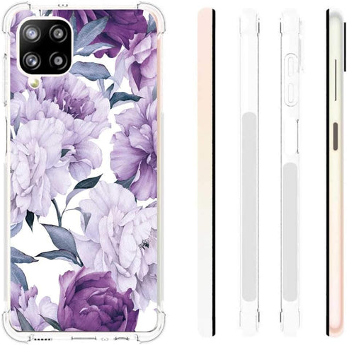 Slim Flexible TPU Case for Galaxy A12 5G, Airbag Bumper Shock Absorption Rubber Soft Silicone Cover for Girls Women