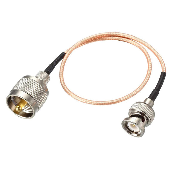 Low Loss Coaxial Cable RG316 50 Ohm with UHF (PL259) Male to BNC Male Connectors, 1 Ft