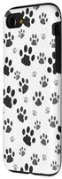 iPhone SE (2020) / 7 / 8 Cute Dog Paw Pattern Gift Case Puppy Lover Black White Print Case