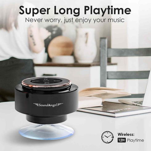 XLEADER Rose Gold Bluetooth Shower Speaker, IPX7 Waterproof Bathroom Speaker with Suction Cup, 15H Playtime, for Girls