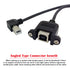 CY 100cm 90 USB Type-B Male to Female Extension Cable Right Angled Degree with Screws Panel Mount for Printer Scanner