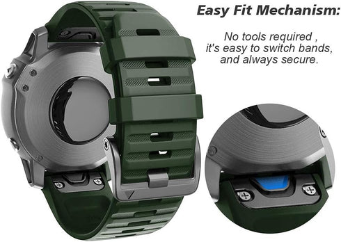 NotoCity 26MM Compatible Watch Band for Fenix 6X Pro - Fits Fenix 6/Fenix 5X/Fenix 3/HR/Tactix/Descent MK1/D2 Delta