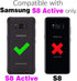 Asuwish Phone Case for Samsung Galaxy S8 Active Wallet Cover with Tempered Glass Screen Protector and Flower Flip Credit Card Holder Cell Accessories S8Active 8s S 8 8Active G892A Women Men Dark Green