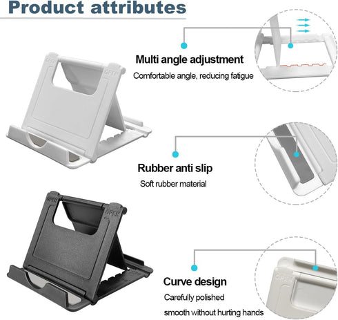 POQOD 2 Pack 15 14 13 12 11 8, Cell Phone Stand, Foldable Phone Holder for Desk Compatible with Phone Pro Xs Xs Max Xr