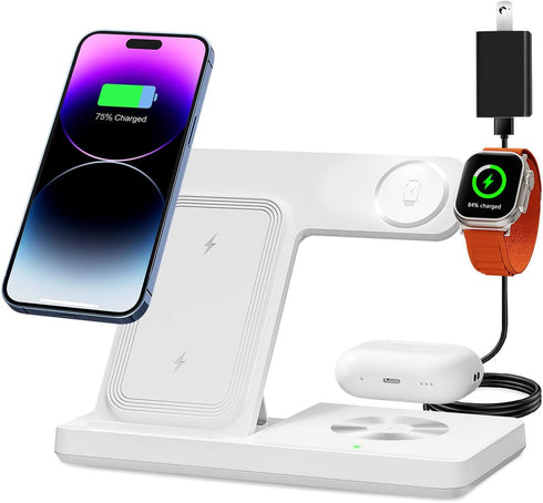 Wireless Charger, 3 in 1 Charging Station for Multi Devices, Dock for iPhone 8-16 Series, Apple Watch, AirPods Pro 3 2