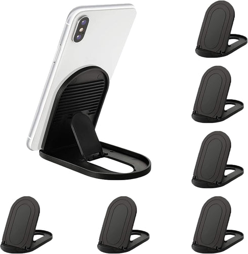 Cell Phone Stand for Desk, 6 Pack Black Portable Foldable Desktop Holder, Adjustable Universal Multi-Angle Cradle