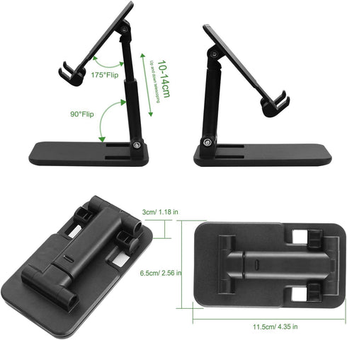POHFP 3 4-10 Inches Pcs Cell Phone Stand,Fully Foldable and Angle Height Adjustable with Silicon Pad Cell Phone Holder