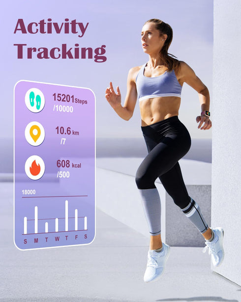RUIMEN Smart Watches for Women Men - 1.85" HD Screen, Answer/Make Calls, Fitness Tracker, Heart Rate Monitor,