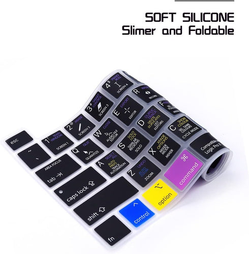 HRH Logic Pro X Shortcuts Hotkey Silicone Keyboard Cover for MacBook Pro 13 inch 2020 and 16" 2019 Models