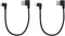 CERRXIAN 9Inch Micro USB Cable Combo - Left Angle Micro USB to USB 2.0 Type A Right Angle Male Data Sync Cable (Black,