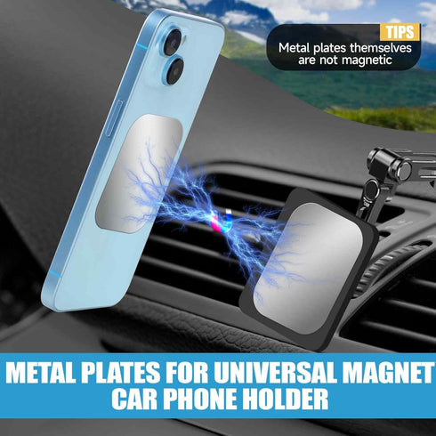 10 Pcs Adhesive Thin Metal Plates for Magnetic Mounts, Magnet Phone Metal Plates for Phone Case and Car, Compatible