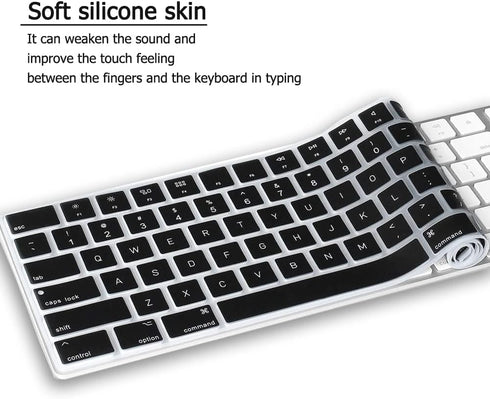 Silicone Keyboard Cover for Apple Magic Keyboard with Numeric Keypad MQ052LL/A (A1843), US Layout, Black