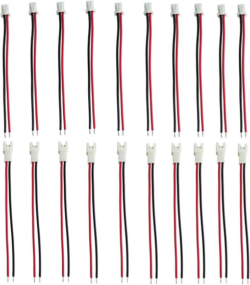 JST-XH 2.54mm 1S 2 Pin Balance Plug Lead Socket, Male and Female Connector with 22awg 10cm Silicone Wire Cables