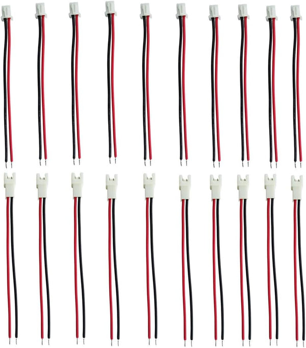 JST-XH 2.54mm 1S 2 Pin Balance Plug Lead Socket, Male and Female Connector with 22awg 10cm Silicone Wire Cables