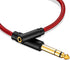 6Ft 6.35mm Male to 3.5mm Female Headphones Adapter, TRS 1/4 to 3.5mm Cord for Amplifiers, Guitar, Piano, Home Theater.
