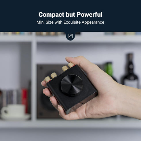 Mini Bluetooth Amplifier for Passive Speakers, Home Audio Receiver & Amplifier, 50W+50W Stereo, AUX/Bluetooth Input,