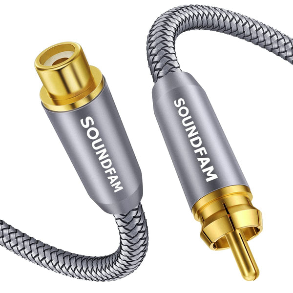 RCA Extension Cable Digital Coaxial Audio Cable Gold-Plated RCA Cables Male to Female Subwoofer Cable for Home Theater