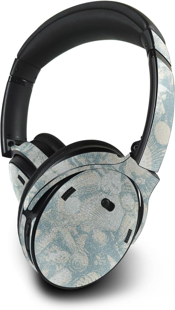 MightySkins Glossy Glitter Skin - Blue Seashells for Bose QuietComfort 45 Headphones | Durable, Protective