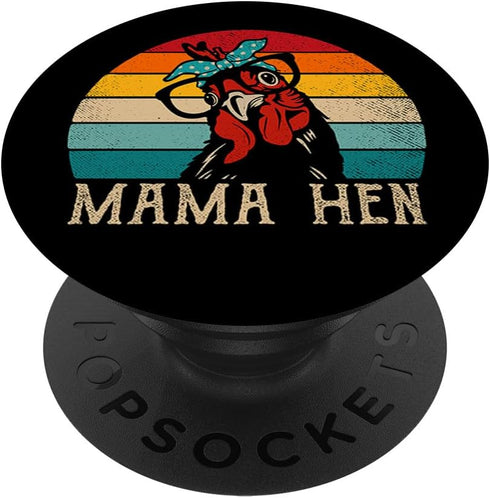 Funny Mama Hen Retro Chicken PopSockets Standard PopGrip - Vintage Mom 70s 80s
