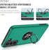 Galaxy S21 FE Case for Samsung S21 FE Case Military Grade Shockproof Built-in Ring Holder Kickstand Car Mount Armor Heavy Duty Protective Case for Galaxy S21 FE Phone Case (Dark Green)