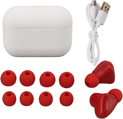 Dpofirs Wireless Earbuds, Heart Shaped Bluetooth Headphones, HiFi Stereo Earphones, Rechargeable Waterproof for Working