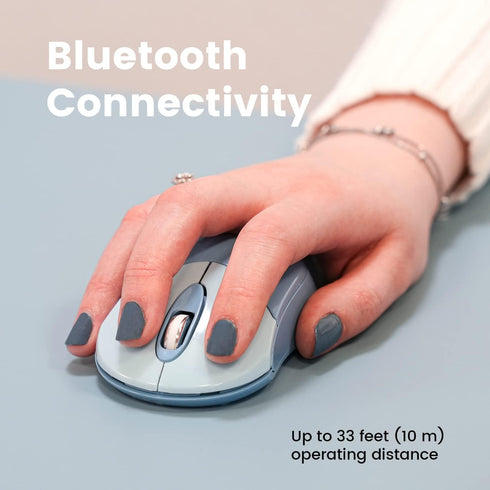 Perixx PERIMICE-802BL Wireless Bluetooth Mouse - Portable Design - Compatible with Windows, iOS, and Android PC, Laptop, Tablet, and Smartphone - Blue (12142) by Perixx