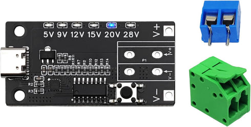 Euogeudel 2PCS PD3.0/3.1 5V 9V 12V 15V 20V 28V 5A USB-C QC Trigger Module Female Input Adjustable Voltage Power PD Sink