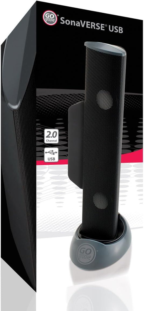 GOgroove SonaVERSE USB Speakers for Laptop Computer - USB Powered Mini Sound Bar with Clip-On Portable External Speaker